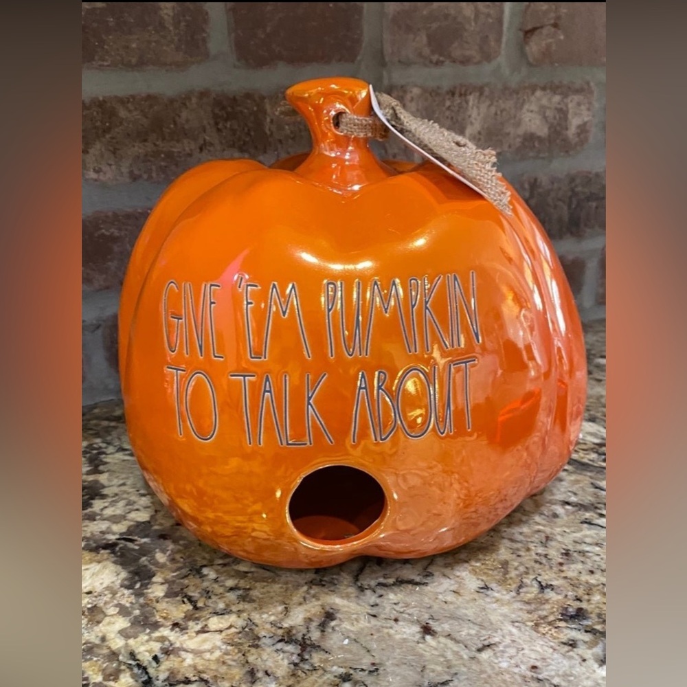 Rae Dunn Give ‘Em Pumpkin To Talk about Birdhouse Centerpiece  - Brsnd New!